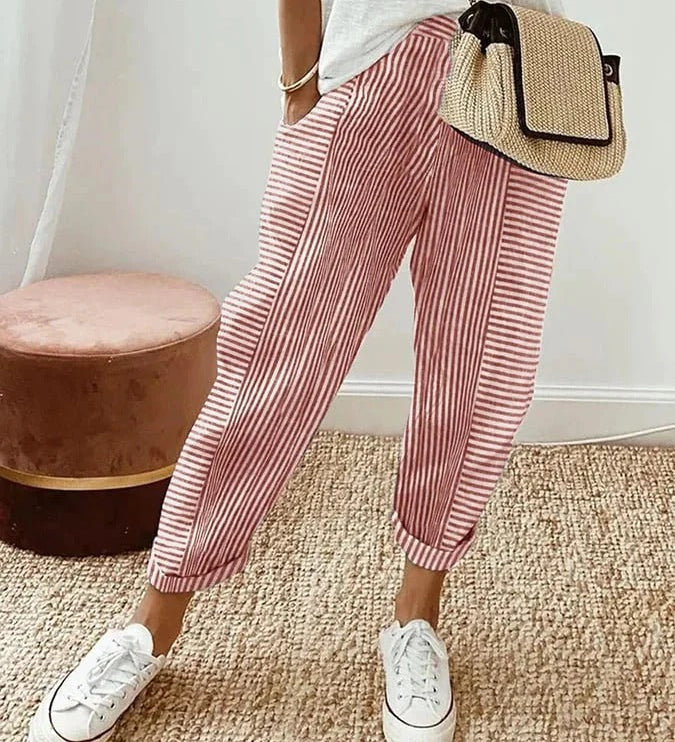 Darine™ | Elegant Striped Linen Pants