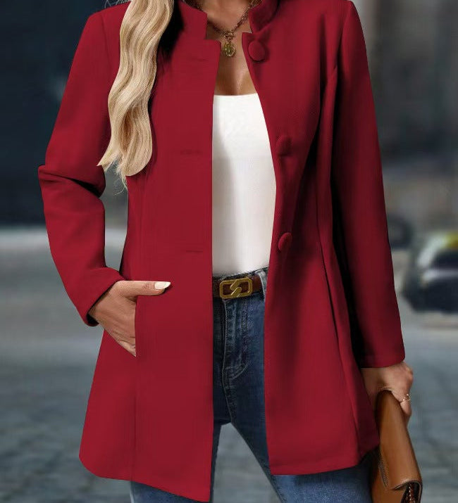Joliette™ | Stand Collar Single Breasted Tailored Coat
