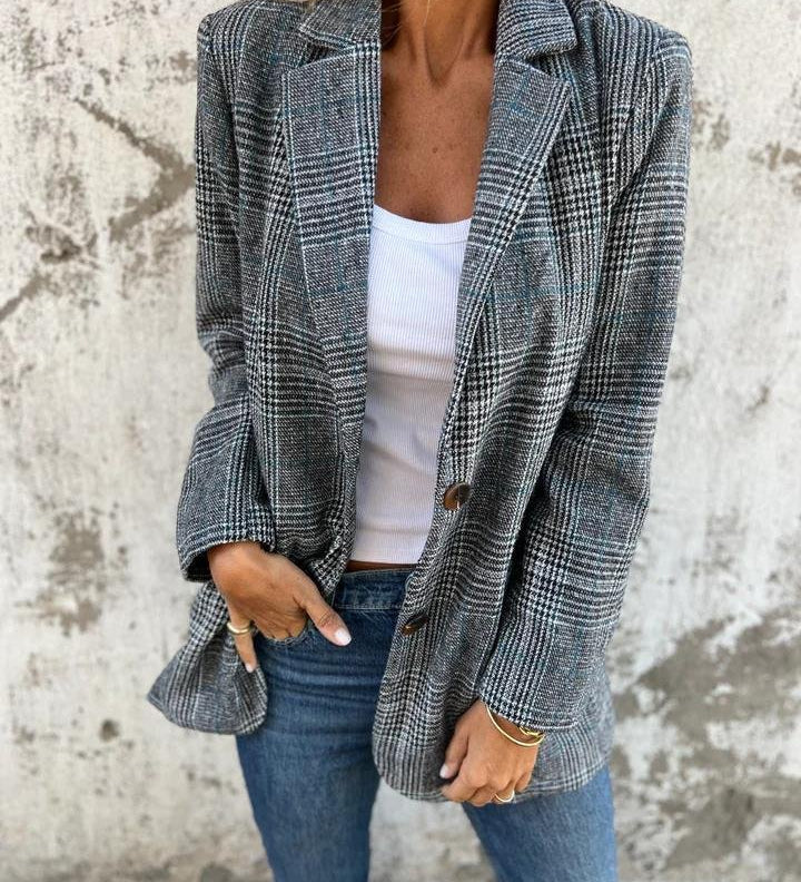 Leona™ | Casual and Elegant Checked Blazer