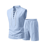 Lusitanian Fashion - Linen Shirt & Shorts Ensemble