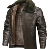 Enhanced Warmth Fleece-Lined Leather Jacket